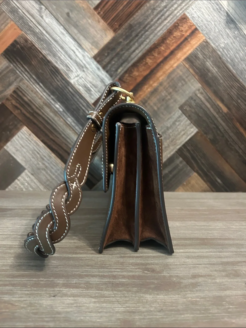 Tory Burch Miller Basketweave Flap Shoulder Bag